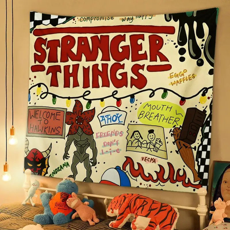 怪奇物语海报科幻美剧背景布挂布