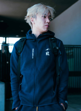 【柯冉同款】SPO KR 连帽修身运动服/运动裤/运动短裤 深蓝色