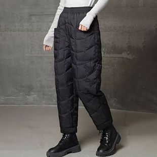子高腰显瘦直筒哈伦裤 妈妈裤 女外穿冬季 东北零下40度防寒羽绒棉裤