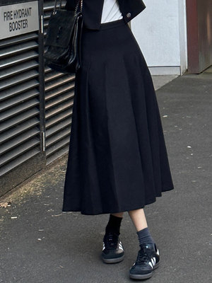 zzzdays 天生高贵 半身裙女2024春季新款韩系设计感长款遮胯a字裙