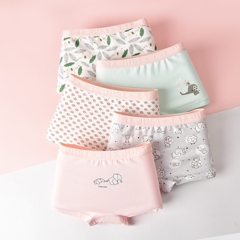 10岁可爱少女平角裤etx just女童内裤新疆长绒棉女孩舒适透气底裤