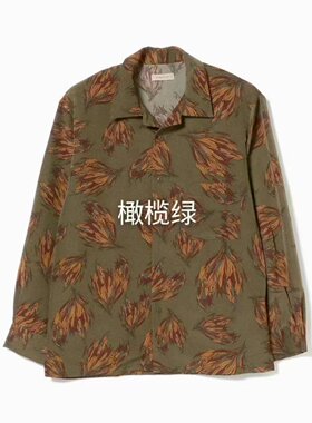 beams翻领长袖潮流印花衬衫