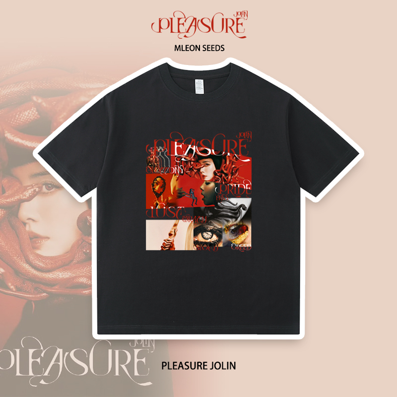 蔡依林周边2025新款PLEASURE专辑短袖纯棉应援服蛇头T恤七宗罪