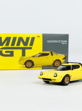 MINIGT 1:64合金汽车模型Lancia Stratos HF Stradale Giallo Fly