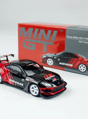 MINIGT 1:64 丰田GR86 HKS TYPE R ADVAN 合金汽车模型 东京沙龙