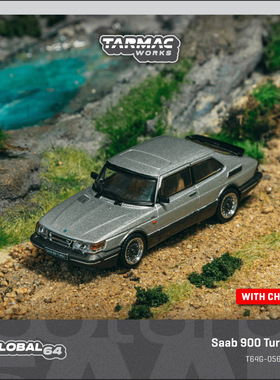 TW 1:64 Saab 900 Turbo 萨博 合金汽车模型 银色 小比例成品收藏