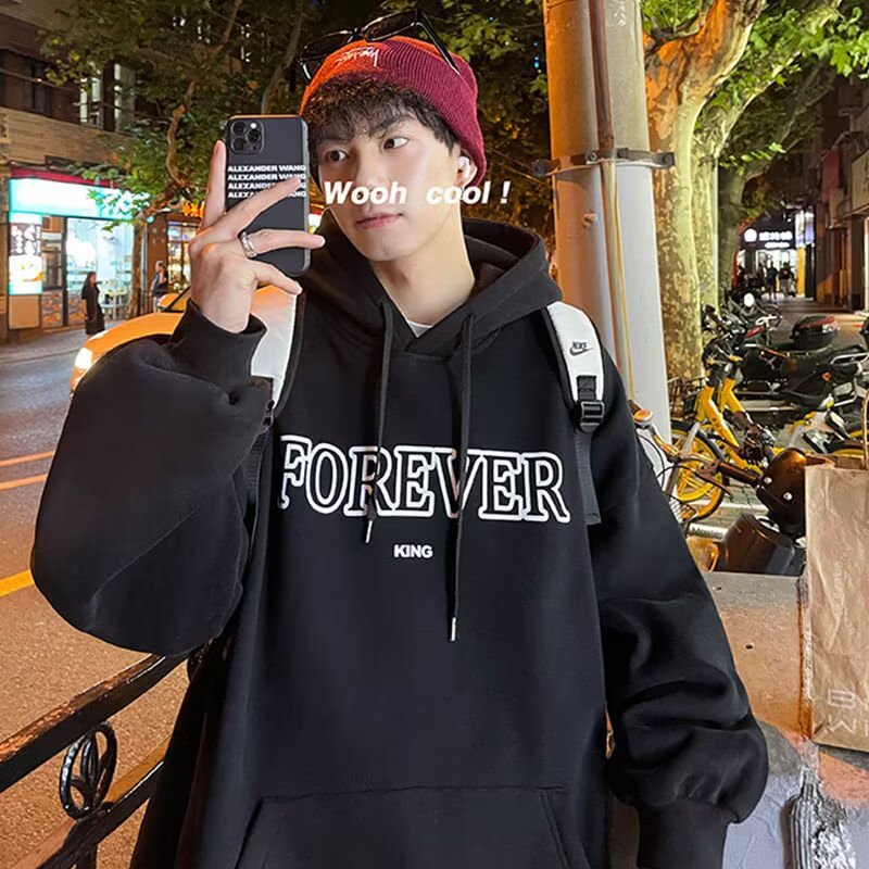 卫衣男美式高街潮牌宽松连帽外套