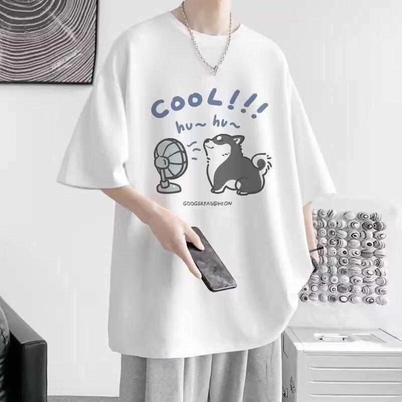 短袖t恤男青少年创意卡通五分袖