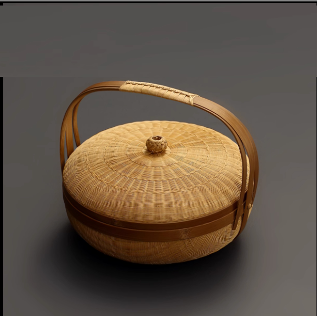 传统竹篮 名家胡正仁竹编收纳储物竹篮提盒东阳竹艺精品