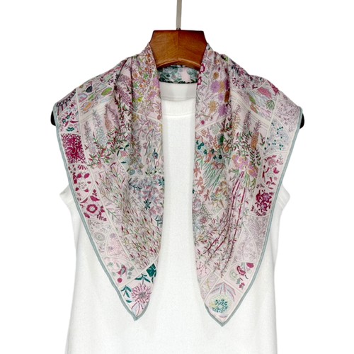 真丝羊毛65方巾桑蚕丝披肩围巾女