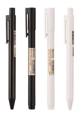 MUJI无印良品中性笔凝胶水笔芯日本文具按动笔黑白色学生考试用笔