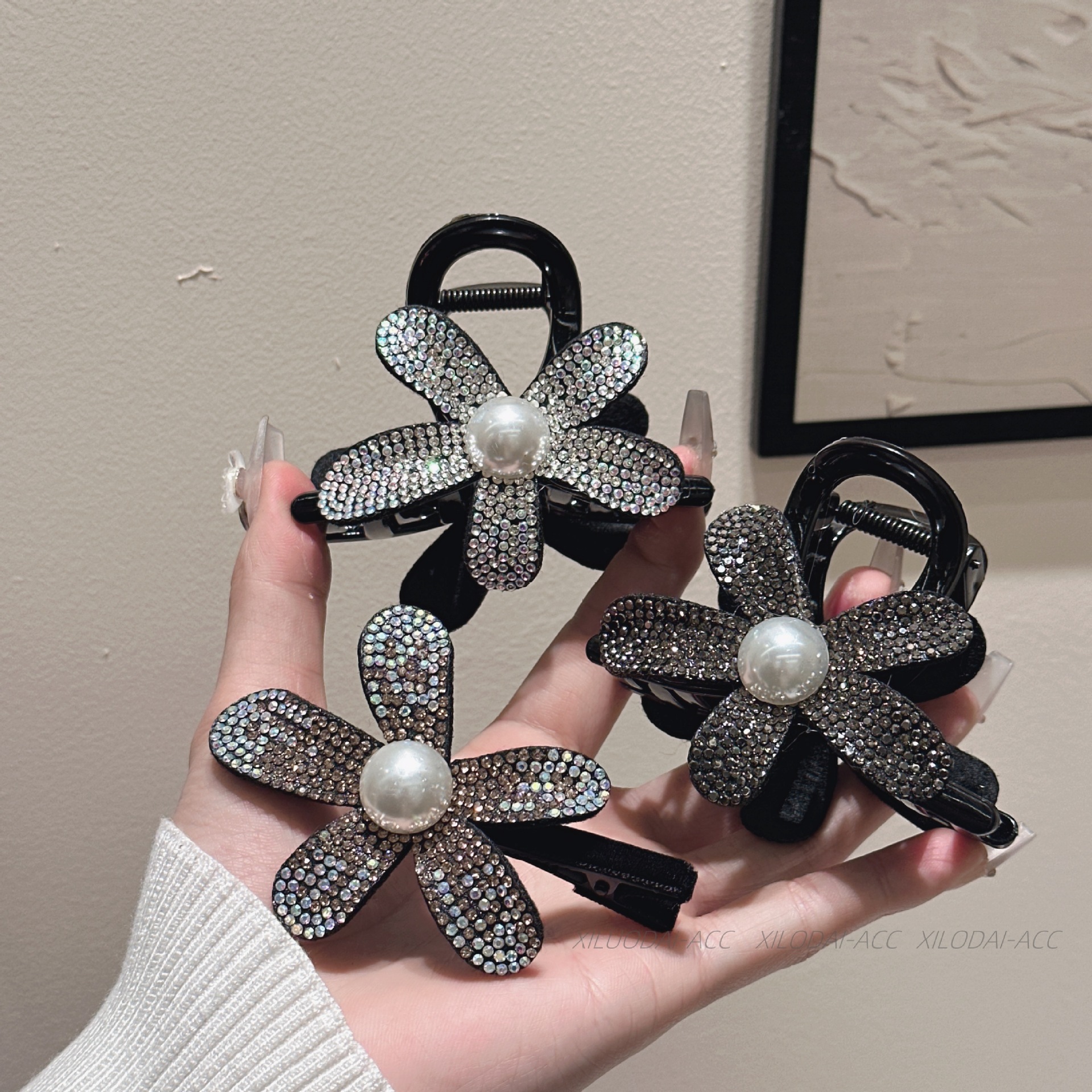 盘发鲨鱼夹新款气质半扎发夹头饰