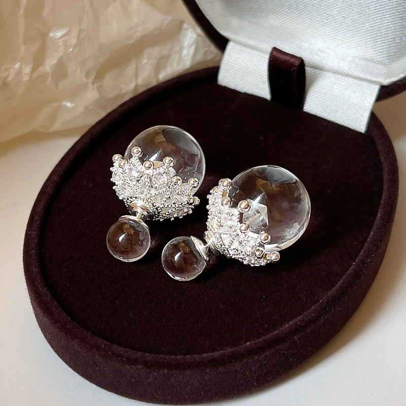 双面球球耳钉女气质简约