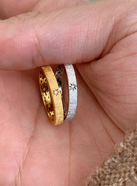 水星记拉丝戒指活口女戒