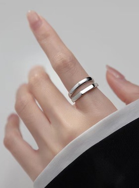 双层线条戒指女轻奢尾戒