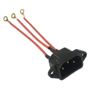 电炒锅配件大全插座电热锅插口带线铜脚插头通用电锅电源线插三孔