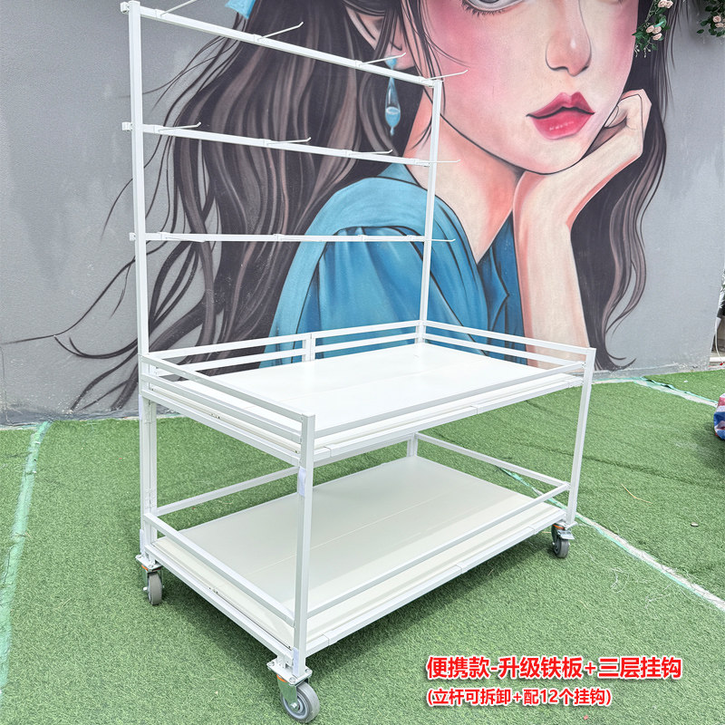 定制广告户外摆摊花车促销台折叠地摊位货展架移动售货网红小吃桌