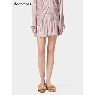 【deepmoss】2024春夏新款女装时尚休闲气质优雅水泽半身裙短裙