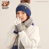 帽子围巾手套三件套日系围脖一体男女秋冬加绒保暖羊毛针织帽冬季