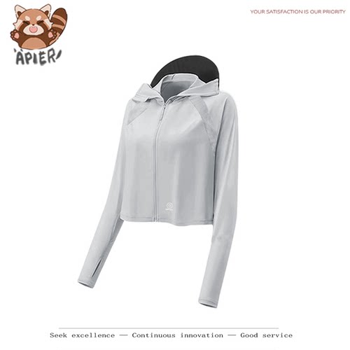 Apier冰丝防晒衣女夏季黑胶帽檐