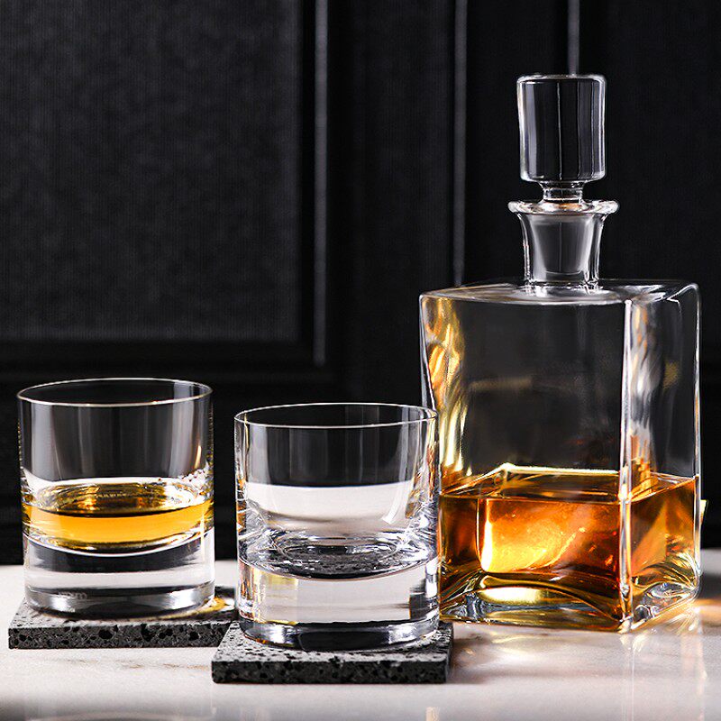 Krosno波兰进口Caro手工制作水晶威士忌酒樽洋酒瓶洋酒杯酒具套装