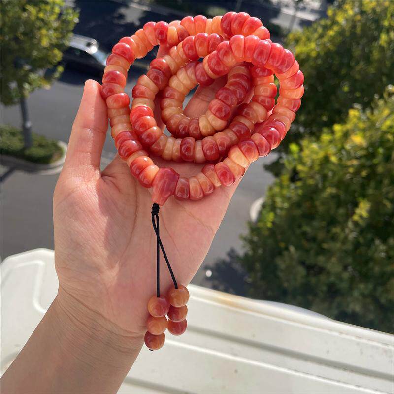 藏式满血骆驼骨大肠手串高密佛珠108颗手链油润高档文玩盘玩男女