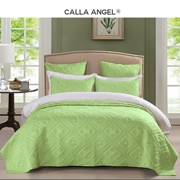 Garner Angel Calla Angel Silk Thêu Bông Mùa hè Mát mẻ Khăn trải giường Bộ chăn bông Sáng màu xanh lá cây - Trải giường