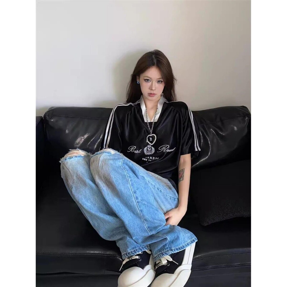 美式复古短袖T恤男女夏季款潮牌印花情侣513DX403P30,男装T恤,星座513