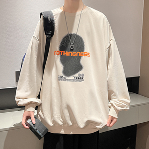 秋季新款卫衣圆领潮牌印花上衣美式高街外套男514-7WY09P38