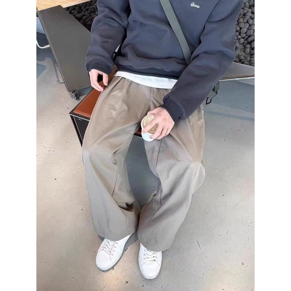 新款宽松休闲裤男韩版潮流百搭夏薄款阔腿拖地长裤513CK581P42,男装休闲裤,星座513