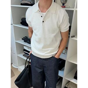 细腻针织翻领短袖T恤男士polo衫夏季体恤衣服男513DT1766P41图片