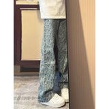 美式复古满印牛仔裤男新款潮牌修身弯刀微喇裤子513CK1281P39，男装牛仔裤，星座513