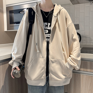 美式新款复古休闲宽松慵懒风字母连帽开衫卫衣外套514-7WY08P65
