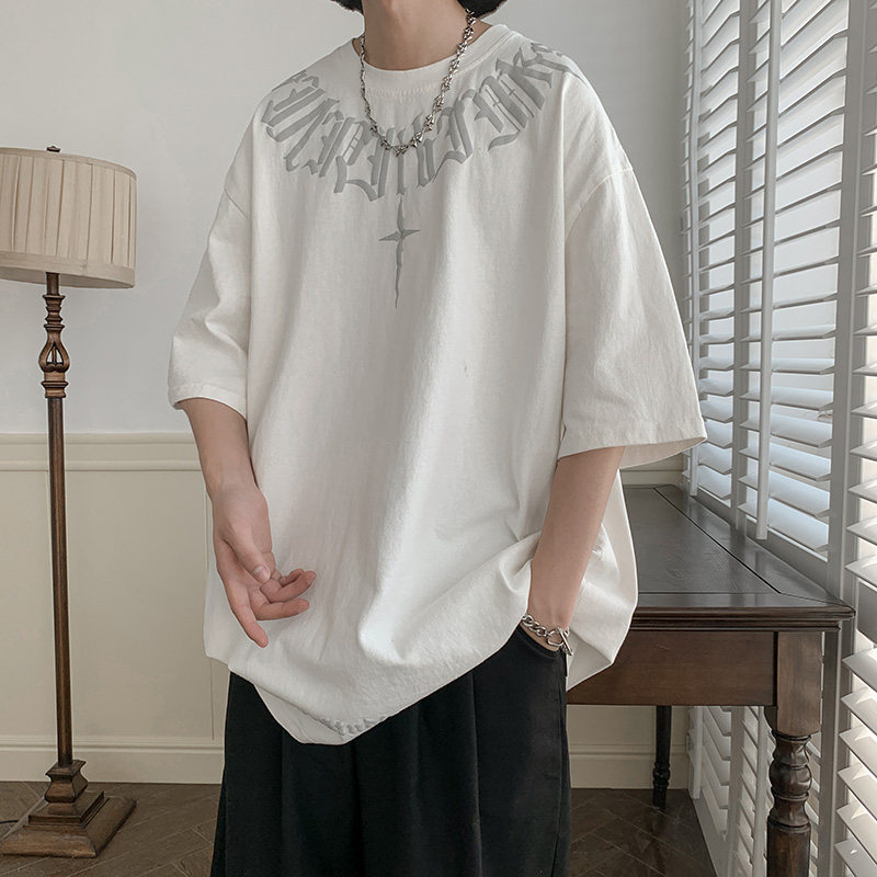 西海岸hiphop重磅短袖t恤男夏季潮牌潮流半袖体恤欧美复古半截袖，男装T恤，星座513