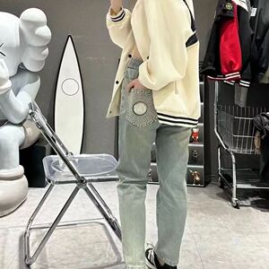 美人头复古做旧牛仔裤男女小脚裤夏新款513CK1041P32图片