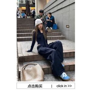 美式工装阔腿裤女新款夏季抽绳高腰印花拖地长裤潮513CK144P45图片