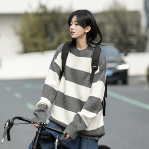 重磅高品质秋冬中性风针织衫套头撞色宽松毛衣 514-7 MX2340 P70图片