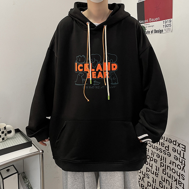 秋季新款套头宽松印花抽绳时尚潮流情侣连帽男卫衣514-7WY05P68,男装卫衣,星座513