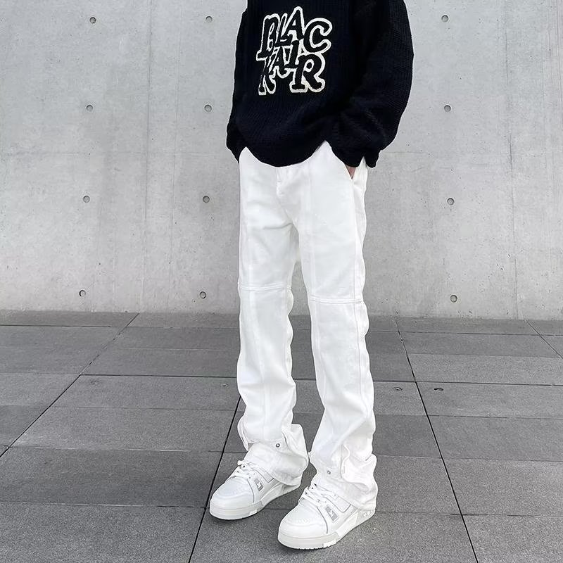 潮流长裤宽松直筒水洗高腰直脚男夏季拉链慵懒牛仔裤513CK009P42,男装牛仔裤,星座513
