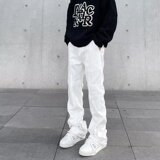 潮流长裤宽松直筒水洗高腰直脚男夏季拉链慵懒牛仔裤513CK009P42，男装牛仔裤，星座513