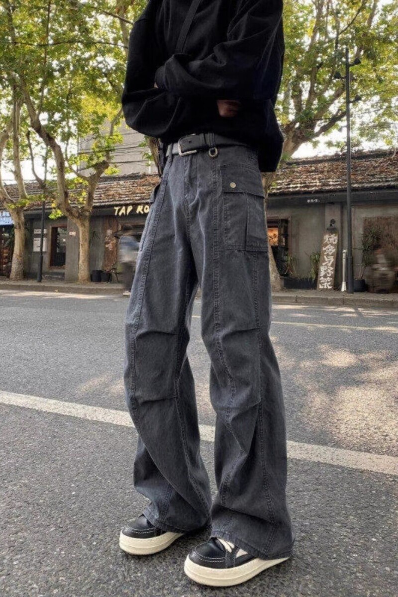 美式复古宽松直筒工装裤男女水洗做旧多口袋街头裤513CK1155P52,男装牛仔裤,星座513