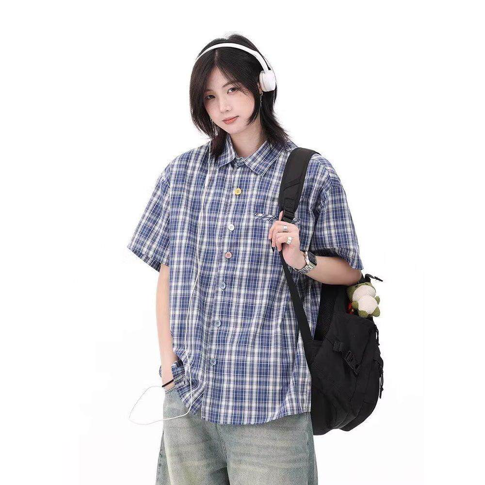 复古衬衫男夏港风宽松趣味新款上衣外穿513DX447P40，男装衬衫，星座513