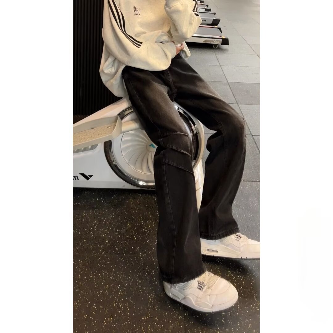做旧复古牛仔裤男宽松阔腿直筒喇叭水洗痞帅休闲潮513CK225P39,男装牛仔裤,星座513