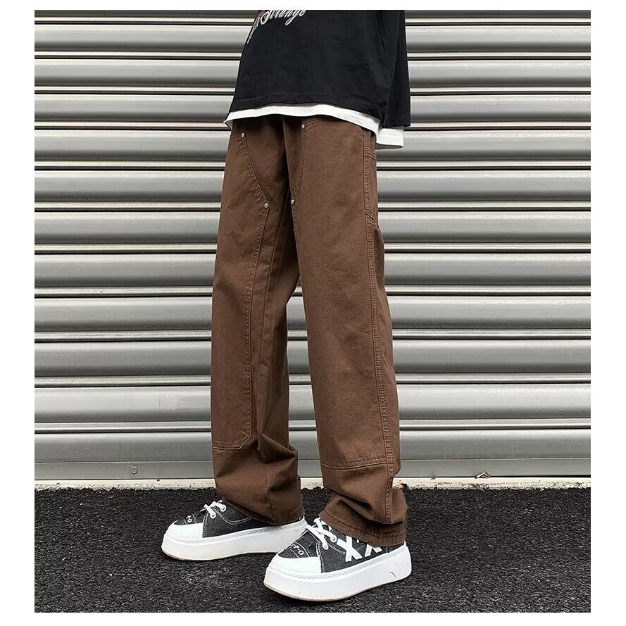 工装裤男美式高街伐木裤复古潮牌直筒宽松休闲裤子513CK329P35,男装工装外套,星座513