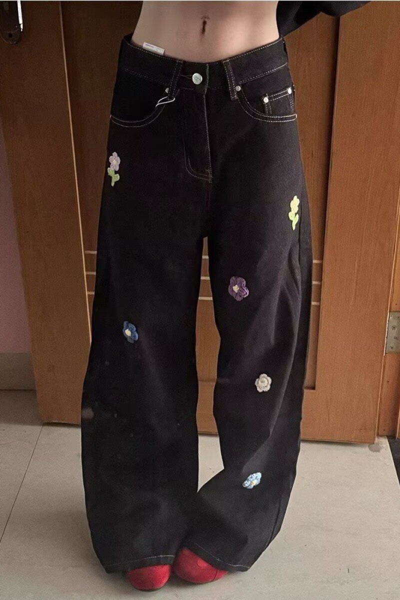 刺绣牛仔裤男美式裤子高腰直筒宽松阔腿裤513CK445P47,男装牛仔裤,星座513