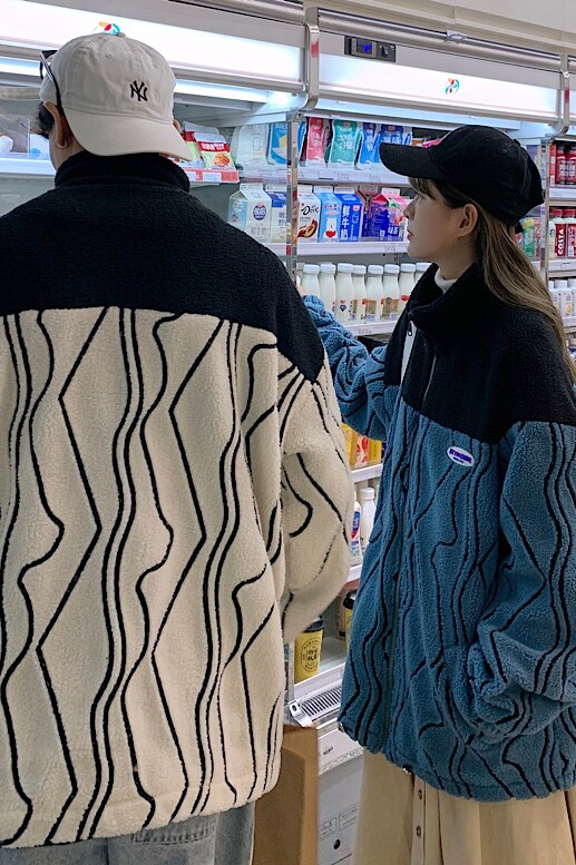 情侣装冬装羊羔毛绣花拼色情侣棉衣外套棉服711MY216男类,男装棉衣,星座513