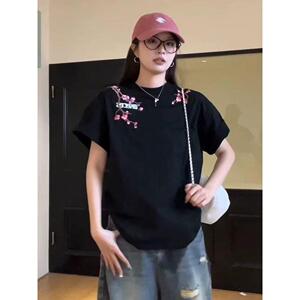 新款短袖t恤男潮牌欧美嘻哈风圆领打底衫上衣夏513DX1069P27图片