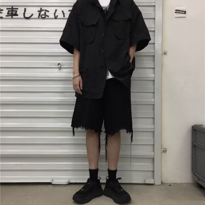 夏季水洗破铜宽松直筒五分休闲牛仔裤513DK3242P33,男装牛仔裤,星座513