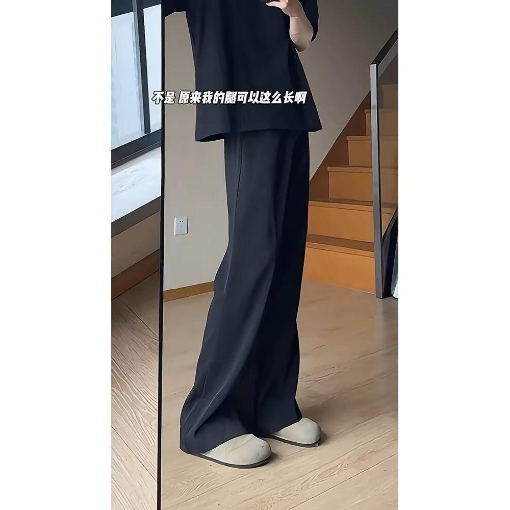 冰丝裤子男款夏薄款高个子517三本针西裤垂坠感高级感微喇弯刀裤,男装西裤,星座513