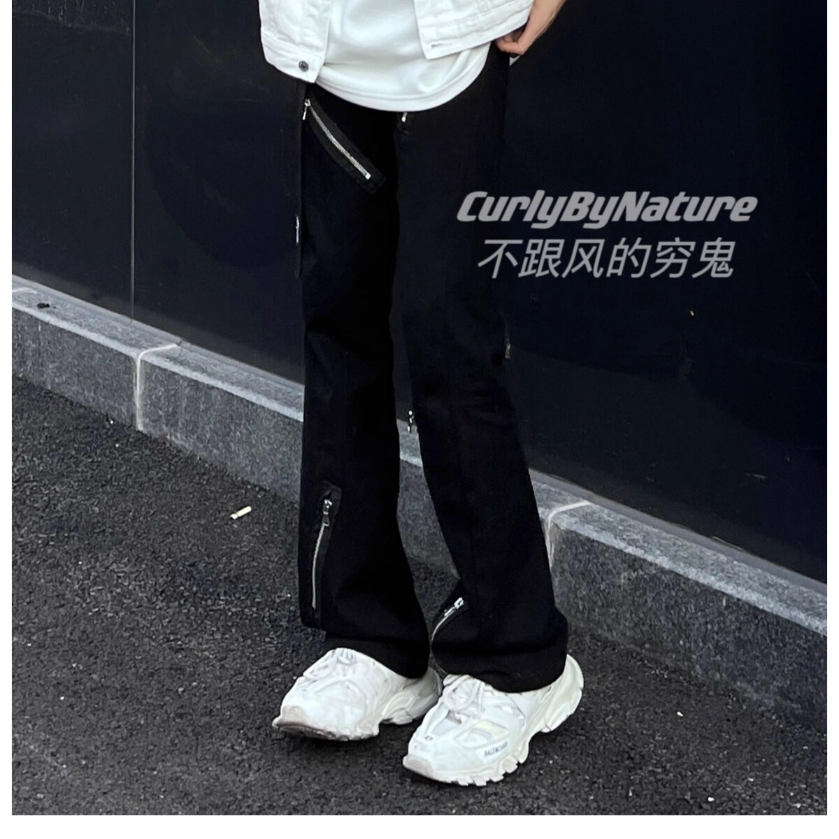 美式多拉链街头宽松微喇百搭高街牛仔裤男女裤子513CK1323P35,男装牛仔裤,星座513